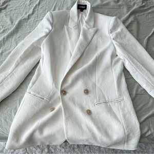 Express Women's Cream Double-Breasted Blazer